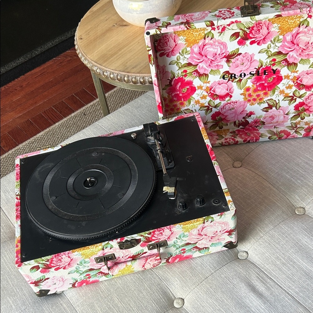 Limited Edition Crosley Radio Keepsake Portable Turntable - Pink Floral